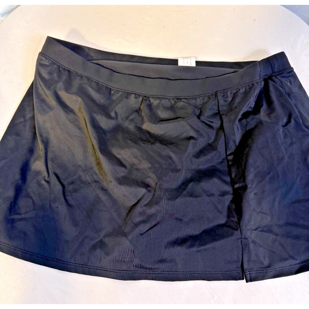 New Jamaica Bay Caribbean Joe Women's Plus Swimsuit Bottoms Skirt Black 20W 2X